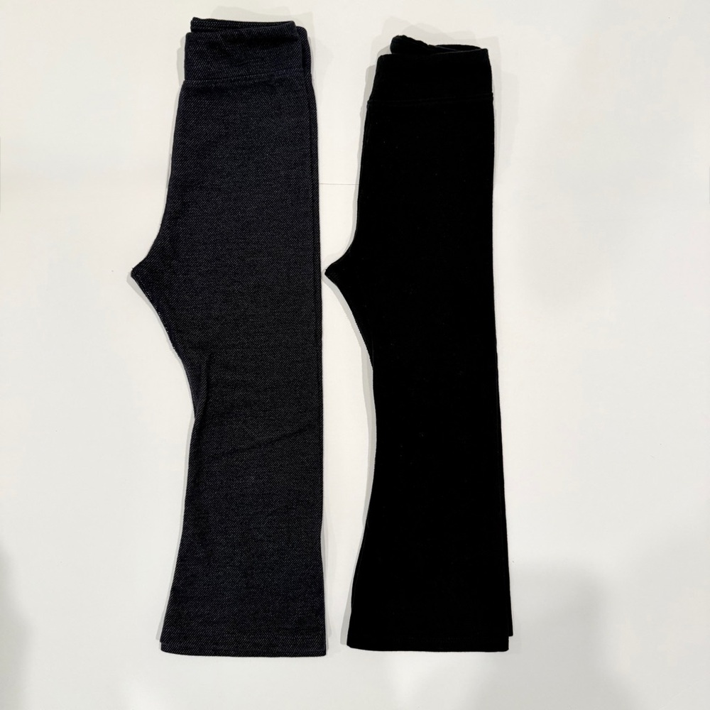 Cat & Jack Toddler Girls Flare Leggings - Black & Faux Denim - 2 Pack - 3T - Picture 3 of 4
